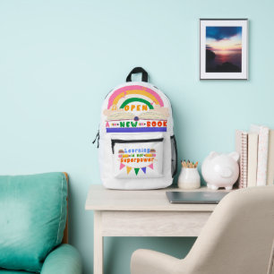 Imprimé Sac à dos avec arc-en-ciel et conception de boîte