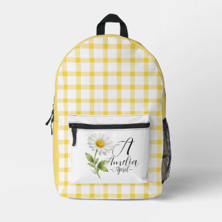 Imprimé Sac à dos avec monogramme de daisy, fleur de naiss