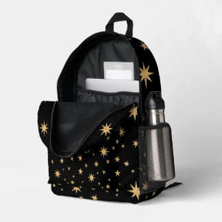 Imprimé Sac à dos Black and Gold Stars - Motif étoilé