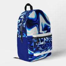 Sac à dos Blue Marble Swirl – Motif Abstrait Fluid
