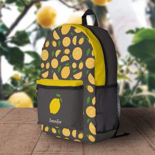 Imprimé Sac à dos Brown Motif citron