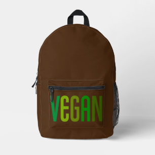 Imprimé Sac à dos Brown vert Vegan