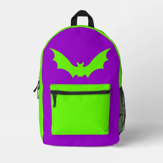 IMPRIMÉ SAC À DOS CHAUVE-SOURIS VAMPIRE (VERT VIOLET) (Recto)