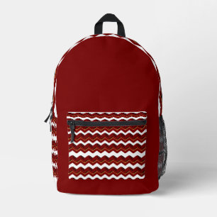 Imprimé Sac à dos Chevron Rouge Foncé – Élégant & Chic