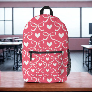 Imprimé Sac à dos Coeur rose