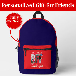 Imprimé Sac à dos Collage de photos BFF – Cadeau pour amie