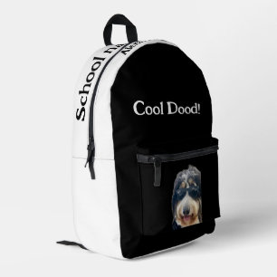 Imprimé Sac à dos "Cool Dood!" Chien mignon portant des lu