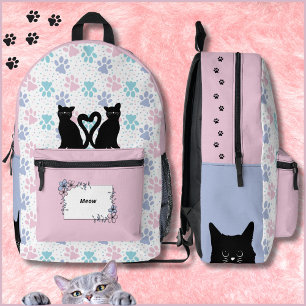 Imprimé Sac à dos de chat aux rêves pastel rose et violet