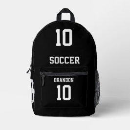 Imprimé sac à dos de football noir personnalisateur gol