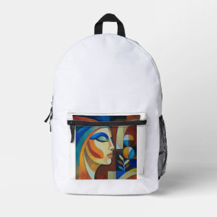 Imprimé Sac à dos de peinture abstraite cubiste de femme