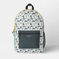 Sac à dos de requin aquarelle personnalisé