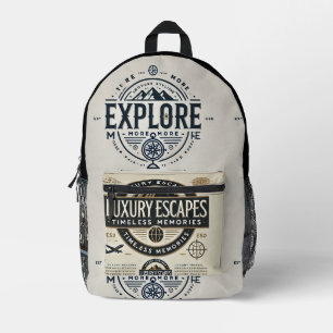 Imprimé Sac à dos de voyage Explorer de luxe