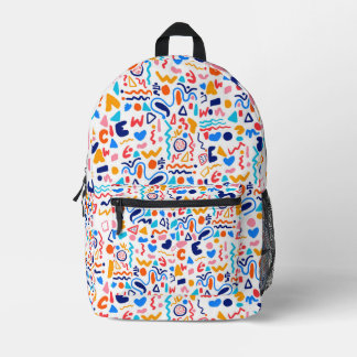 Imprimé Sac à dos doodle abstrait coloré – Esthétique rétr