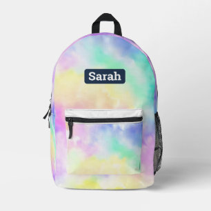 Imprimé Sac à dos en teinture Rainbow Pastel personnalisab