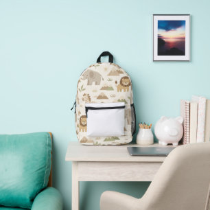 Imprimé Sac à dos enfant Luxe Safari Neutre Motif
