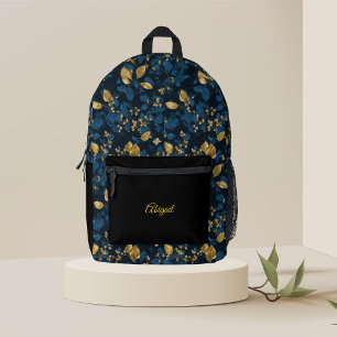 Imprimé Sac à dos feuille bleu fleuri