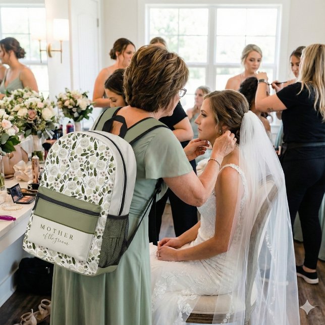 Imprimé Sac à dos floral aquarelle pour la mère du marié (This beautiful personalized backpack would make a great gift for the mother of the groom! )