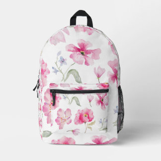 Imprimé Sac à dos floral aquarelle rose pour enfants
