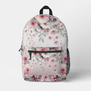 Imprimé Sac à dos floral rose moderne coupé