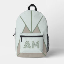 Sac à dos géométrique monogramme vert sauge minima