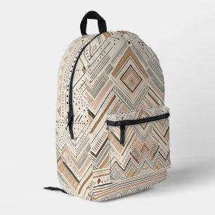 Imprimé Sac à dos géométrique tribal neutre