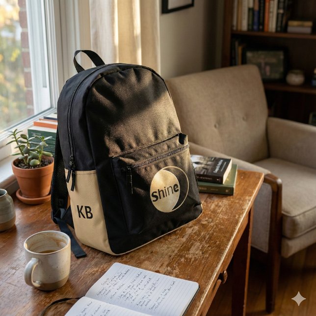 Imprimé Sac à dos Lune brillante (Empower someone to shine with this, "Shine" moon personalized backpack! )