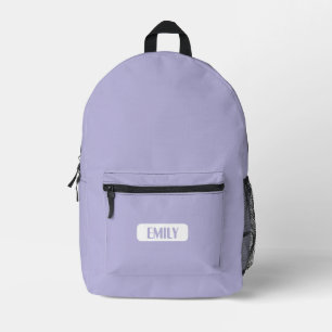 Imprimé Sac à dos minimaliste violet pastel avec nom perso