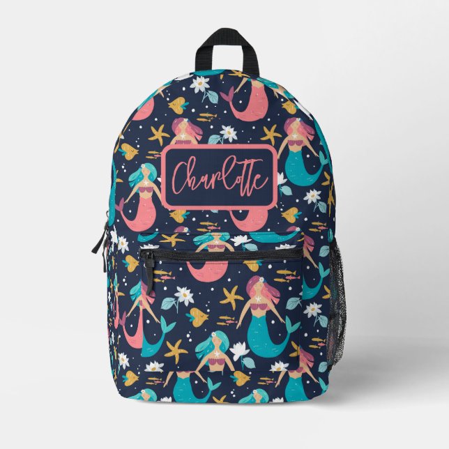 Imprimé Sac à dos monogramme de sirène pour enfants (Recto)