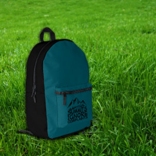 Imprimé Sac à dos noir bleu sarcelle pour randonnée Funny