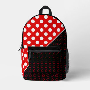 Imprimé Sac À Dos Noir Rouge Et Blanc Pour Filles
