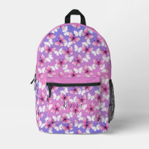 Sac à dos papillon rose personnalisé Kawaii pour f
