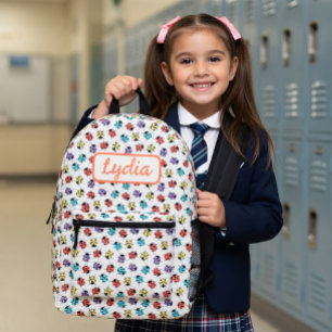 Imprimé Sac à dos personnalisé aux coccinelles colorées mi