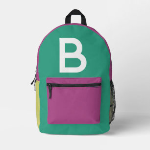 Imprimé Sac à dos personnalisé avec bloc de couleur rétro 