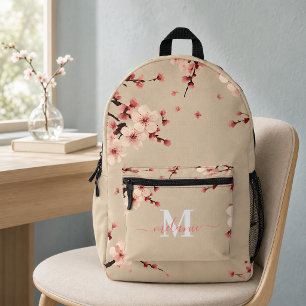 Imprimé Sac à dos personnalisé avec fleurs de cerisier ros