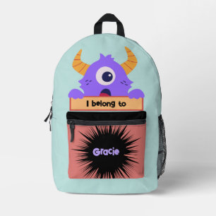 Imprimé Sac à dos personnalisé Bag Buddy Monstre Violet
