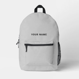 Imprimé Sac à dos personnalisé gris minimaliste