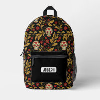 Sac à dos personnalisé motif crâne Khokhloma