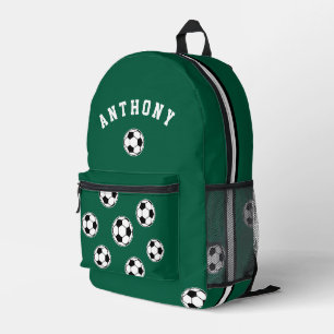 Imprimé Sac à dos personnalisé vert de football pour enfan