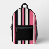 sac à dos rayures noires et roses