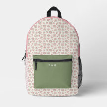 Sac à dos rose et En vichy personnalisé
