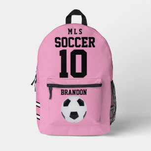Imprimé sac à dos rose soccer rose joueur personnalisé gol