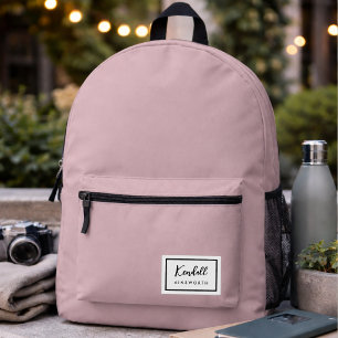 Imprimé Sac à dos Sac à dos classique rose avec patch de