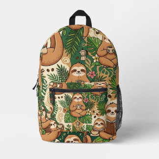 Imprimé Sac à dos Sloth Coffee – Motif mignon et cosy