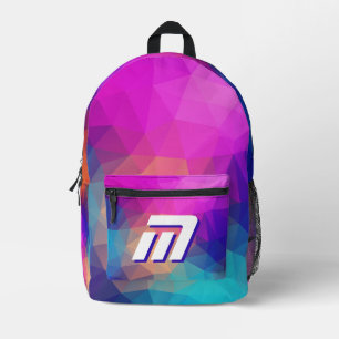 Imprimé Sac à dos sport personnalisé avec monogramme géomé