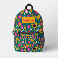 Sac à dos Turquoise fleuri d'énergie personnalisée