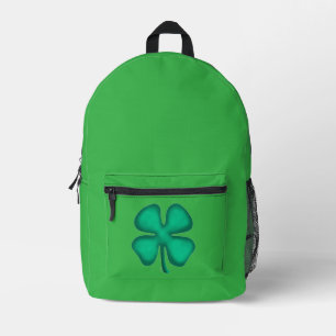 Imprimé Sac à dos vert Trèfle irlandais Lucky 4 Leaf