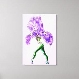 Imprimé sur toile Fleur d'Iris Ballerine Danseuse 