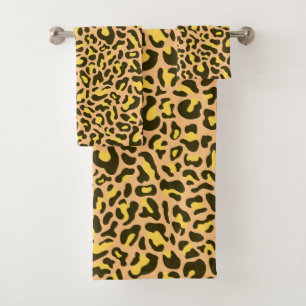 Imprimé tendance léopard pêche et jaune