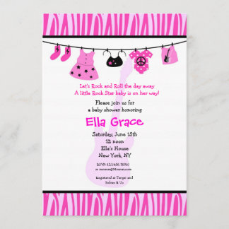 Imprimé Zebra Rock Star Invitation Baby shower