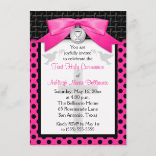 IMPRIMÉE BOW Première communion sainte Invitation
